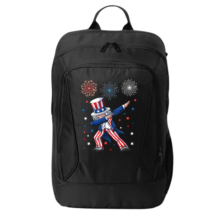 Dabbing Uncle Sam Fireworks 4th Of July Funny Dab Dance City Backpack