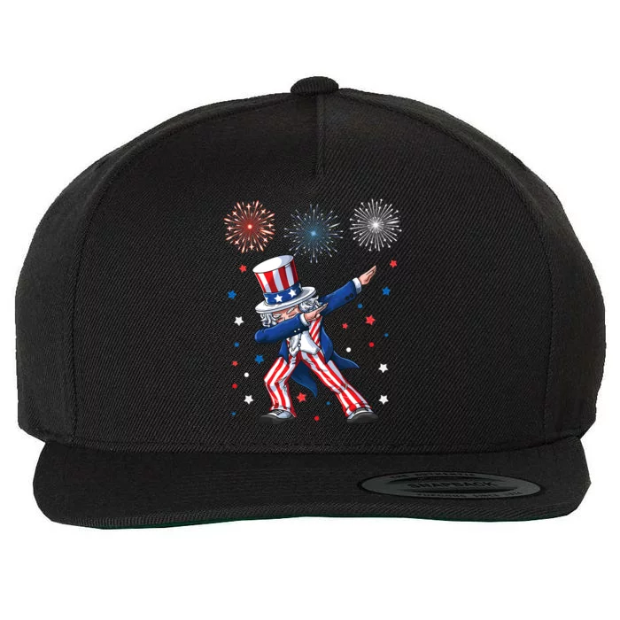 Dabbing Uncle Sam Fireworks 4th Of July Funny Dab Dance Wool Snapback Cap