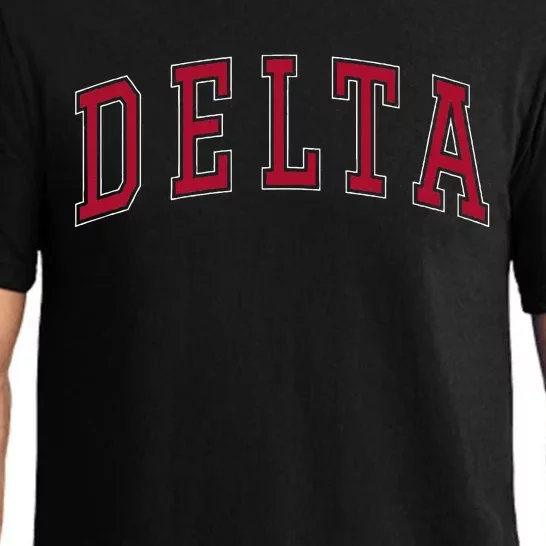 Delta Utah Souvenir College Style Red Text Pajama Set