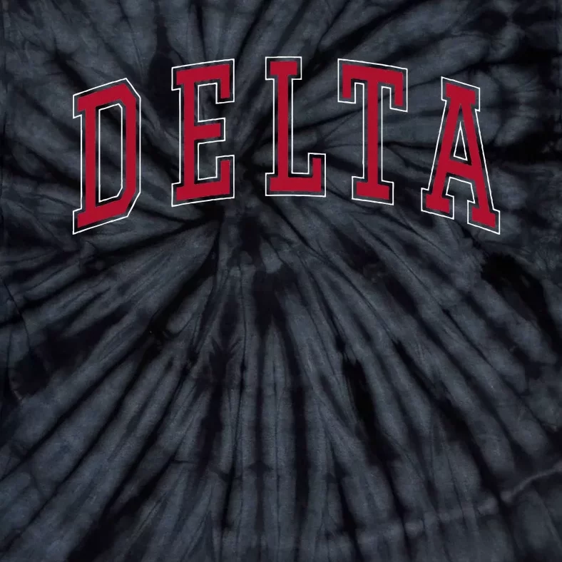 Delta Utah Souvenir College Style Red Text Tie-Dye T-Shirt