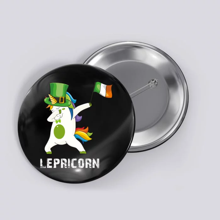 Dabbing Unicorn St Patricks Day Button