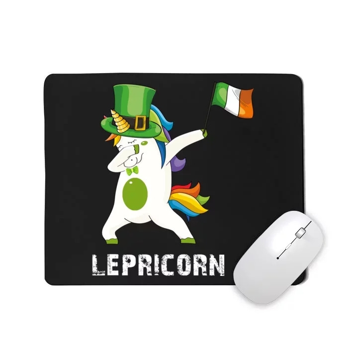 Dabbing Unicorn St Patricks Day Mousepad