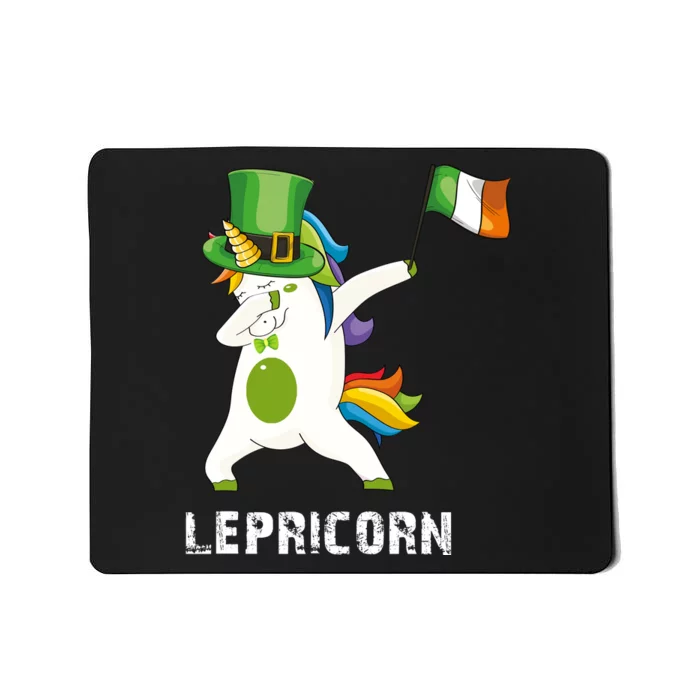 Dabbing Unicorn St Patricks Day Mousepad