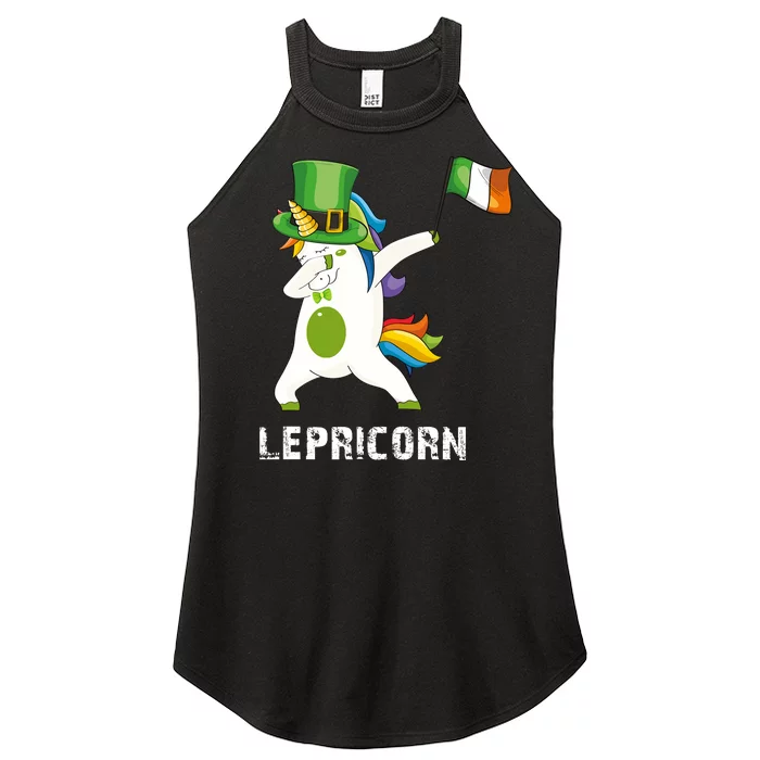 Dabbing Unicorn St Patricks Day Women’s Perfect Tri Rocker Tank