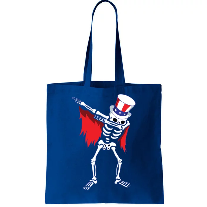 Dabbing Uncle Sam Skeleton Dab For Freedom 4th Of July Skull Meaningful Gift Tote Bag