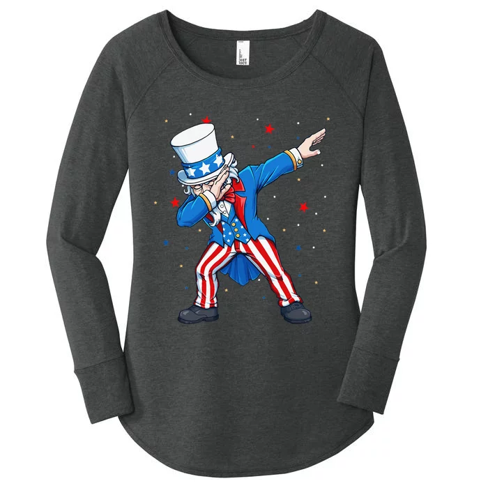 Dabbing Uncle Sam 4th of July Women's Perfect Tri Tunic Long Sleeve Shirt