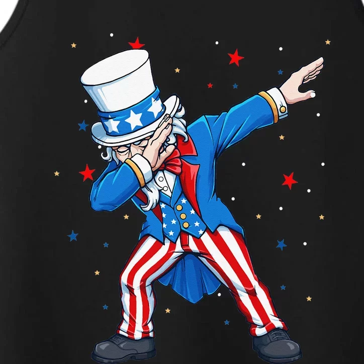 Dabbing Uncle Sam 4th of July Performance Tank