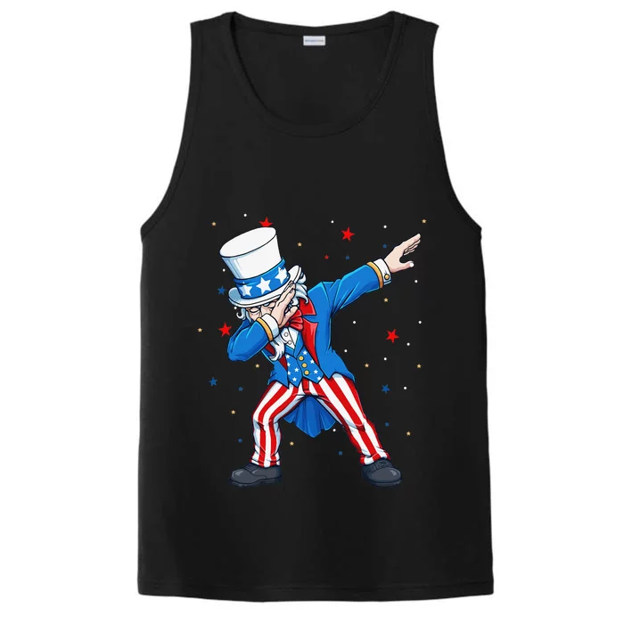 Dabbing Uncle Sam 4th of July Performance Tank