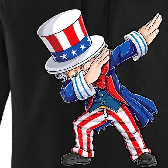 Dabbing Uncle Sam 4th Of July American Flag Women's Pullover Hoodie