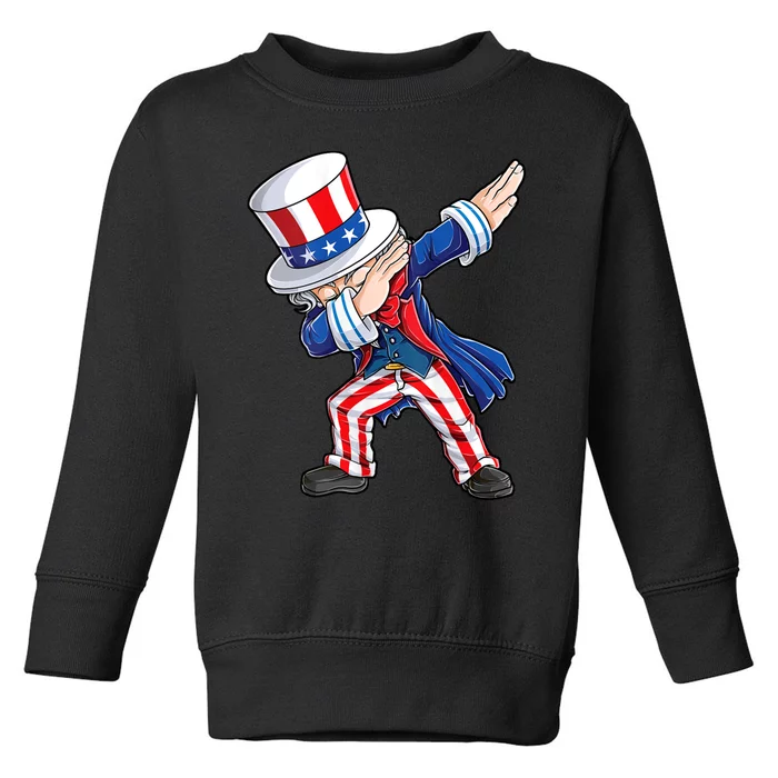 Dabbing Uncle Sam 4th Of July American Flag Toddler Sweatshirt