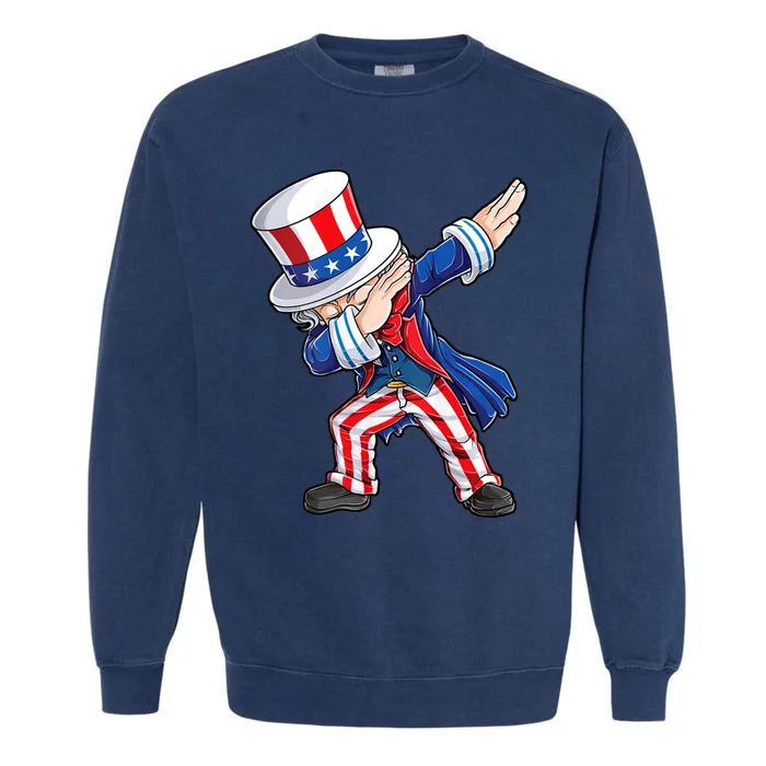 Dabbing Uncle Sam 4th Of July American Flag Garment-Dyed Sweatshirt