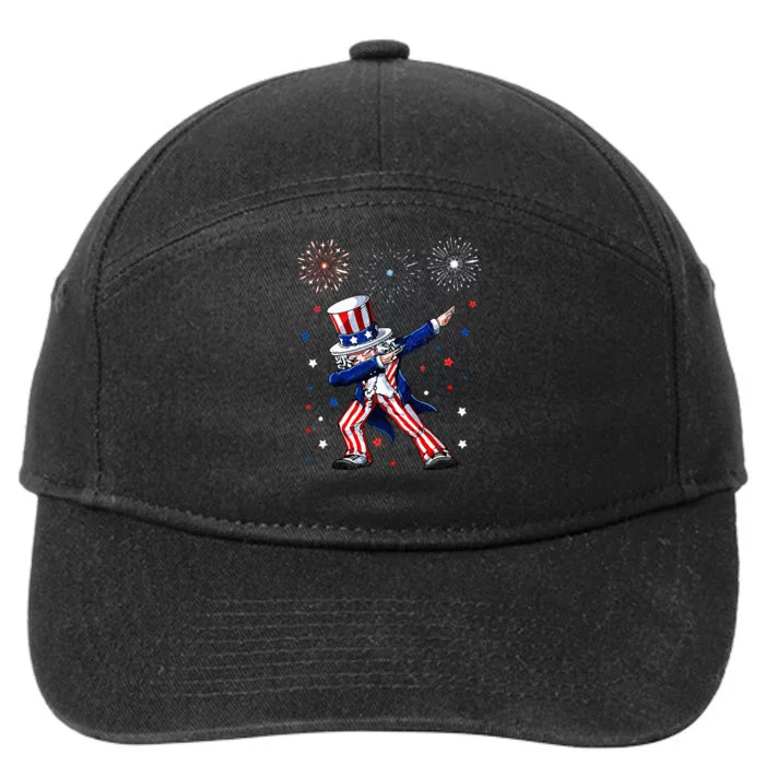 Dabbing Uncle Sam Fireworks 4th of July Funny 7-Panel Snapback Hat