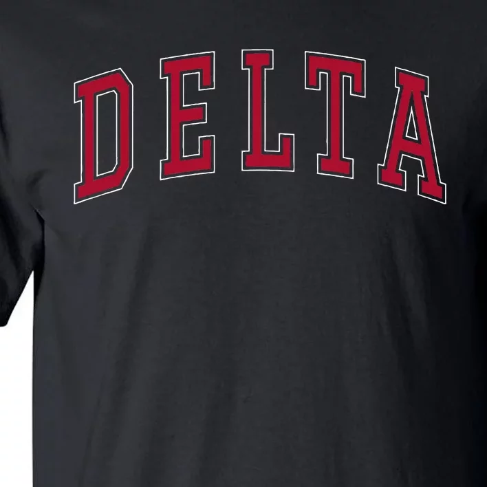 Delta Utah Souvenir College Style Red Text Tall T-Shirt