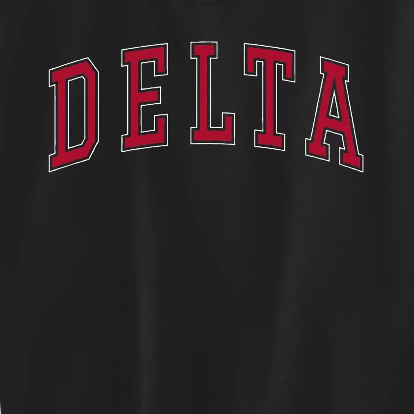 Delta Utah Souvenir College Style Red Text Kids Sweatshirt