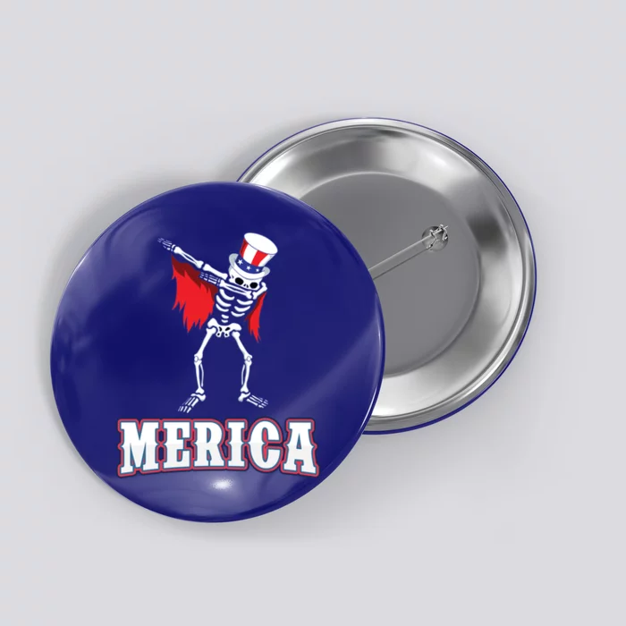 Dabbing Uncle Sam Skeleton Dab For Freedom 4th Of July Skull Great Gift Button