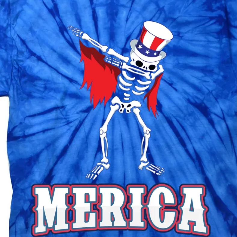 Dabbing Uncle Sam Skeleton Dab For Freedom 4th Of July Skull Great Gift Tie-Dye T-Shirt