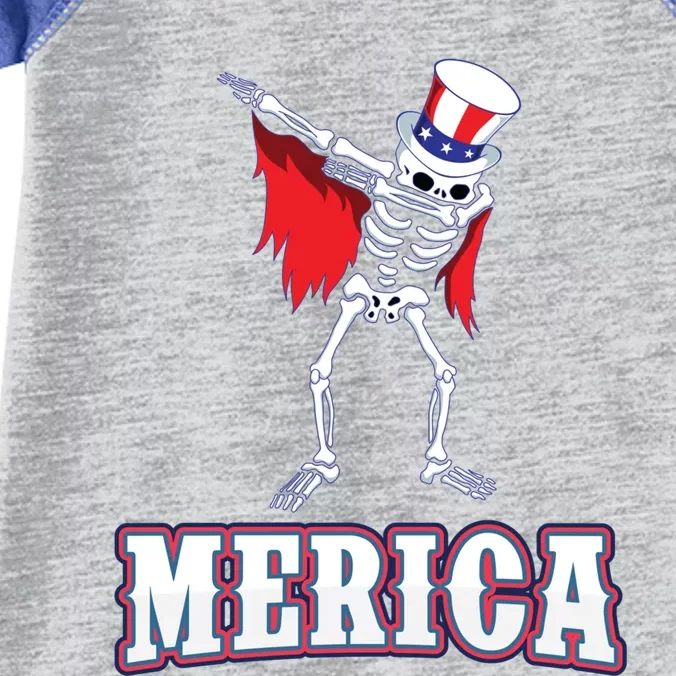 Dabbing Uncle Sam Skeleton Dab For Freedom 4th Of July Skull Great Gift Infant Baby Jersey Bodysuit