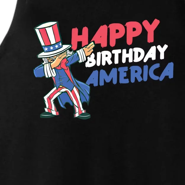 Dabbing Uncle Sam 4th Of July Happy Birthday America Gift Ladies Tri-Blend Wicking Tank