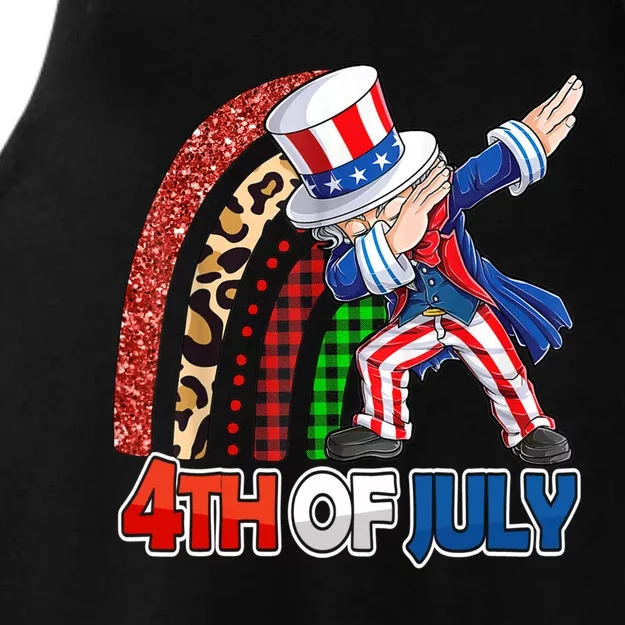 Dabbing Uncle Sam Rainbow 4th Of July Patriotic Gift Ladies Tri-Blend Wicking Tank