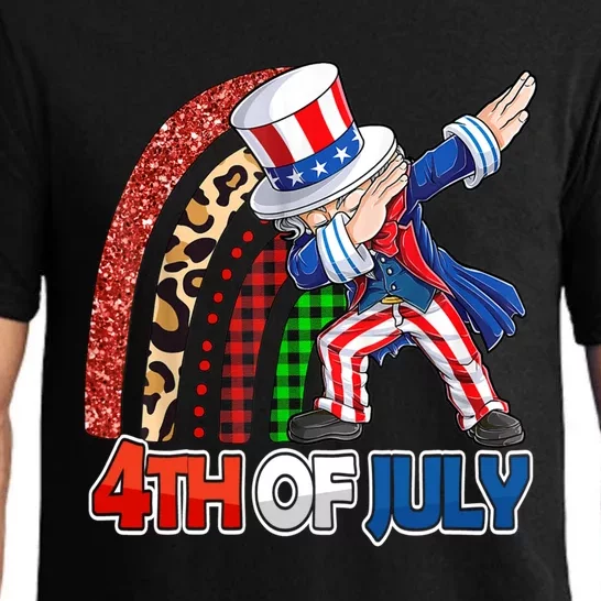 Dabbing Uncle Sam Rainbow 4th Of July Patriotic Gift Pajama Set