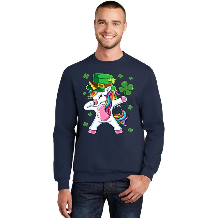 Dabbing Unicorn St Patricks Day Irish Dab Funny Gift Tall Sweatshirt