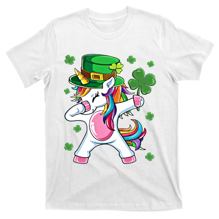 Dabbing Unicorn St Patricks Day Irish Dab Funny Gift T-Shirt