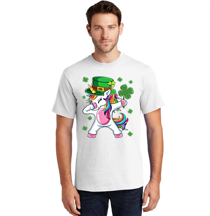 Dabbing Unicorn St Patricks Day Irish Dab Funny Gift Tall T-Shirt