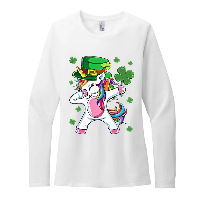 Dabbing Unicorn St Patricks Day Irish Dab Funny Gift Womens CVC Long Sleeve Shirt