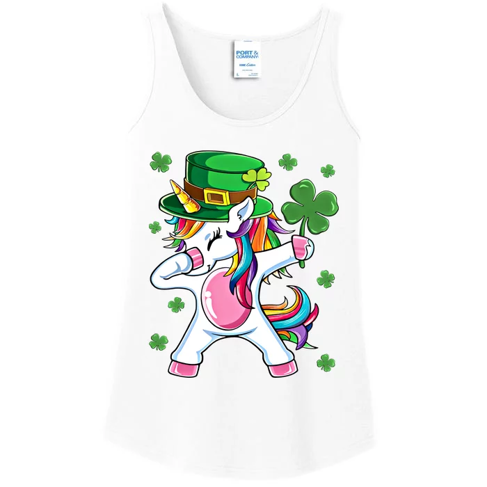 Dabbing Unicorn St Patricks Day Irish Dab Funny Gift Ladies Essential Tank