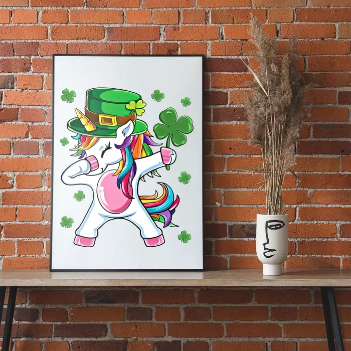 Dabbing Unicorn St Patricks Day Irish Dab Funny Gift Poster