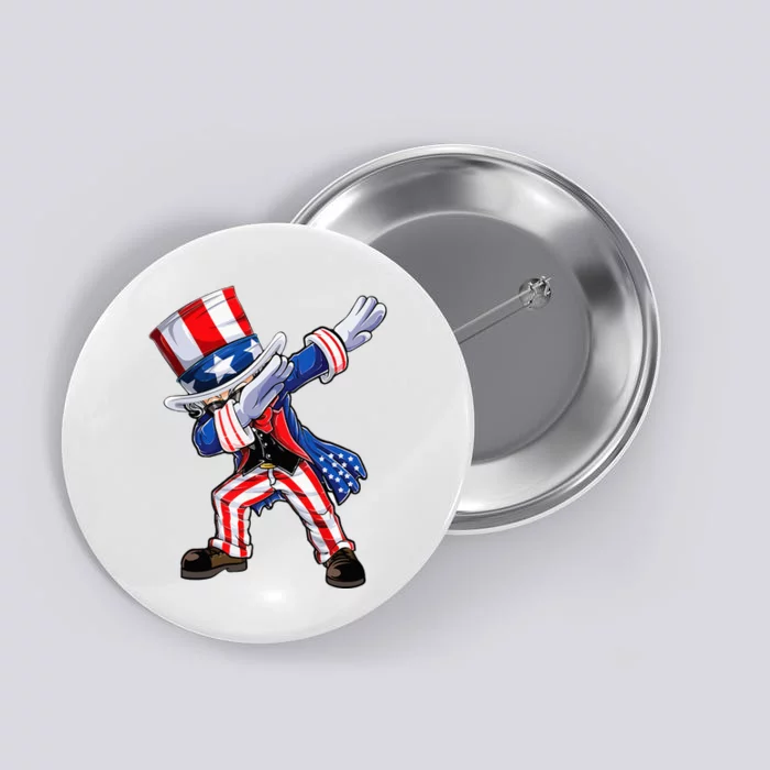 Dabbing Uncle Sam 4th of July Wo Funny Dab Dance Button