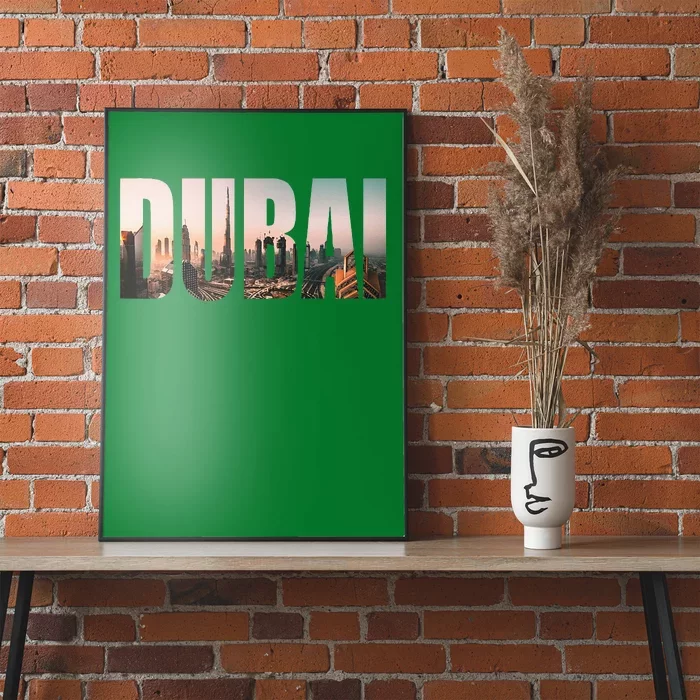 Dubai UAE Skyline Urban Photography Font Poster