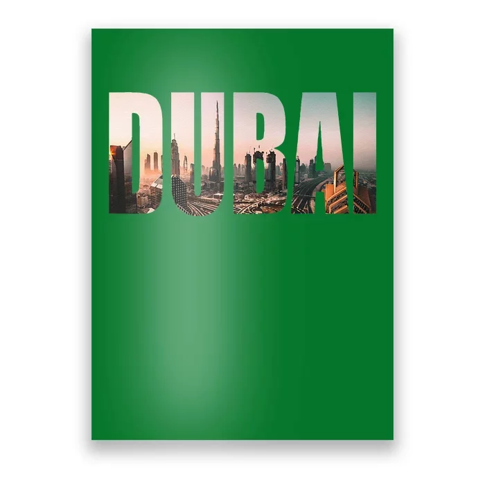 Dubai UAE Skyline Urban Photography Font Poster