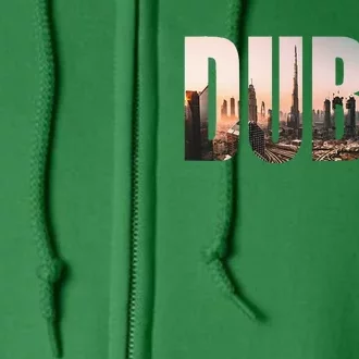 Dubai UAE Skyline Urban Photography Font Full Zip Hoodie