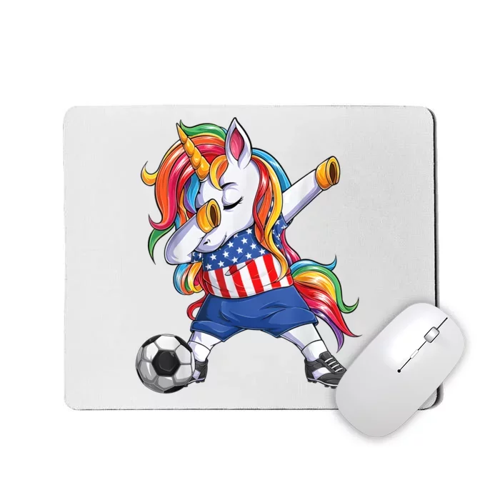 Dab Unicorn United States Football Soccer Jersey US Flag Mousepad