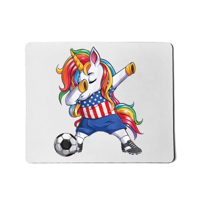 Dab Unicorn United States Football Soccer Jersey US Flag Mousepad