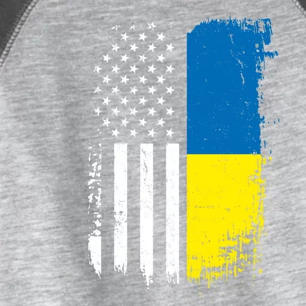 Distressed USA Ukraine Flag Stand With Ukraine Toddler Fine Jersey T-Shirt