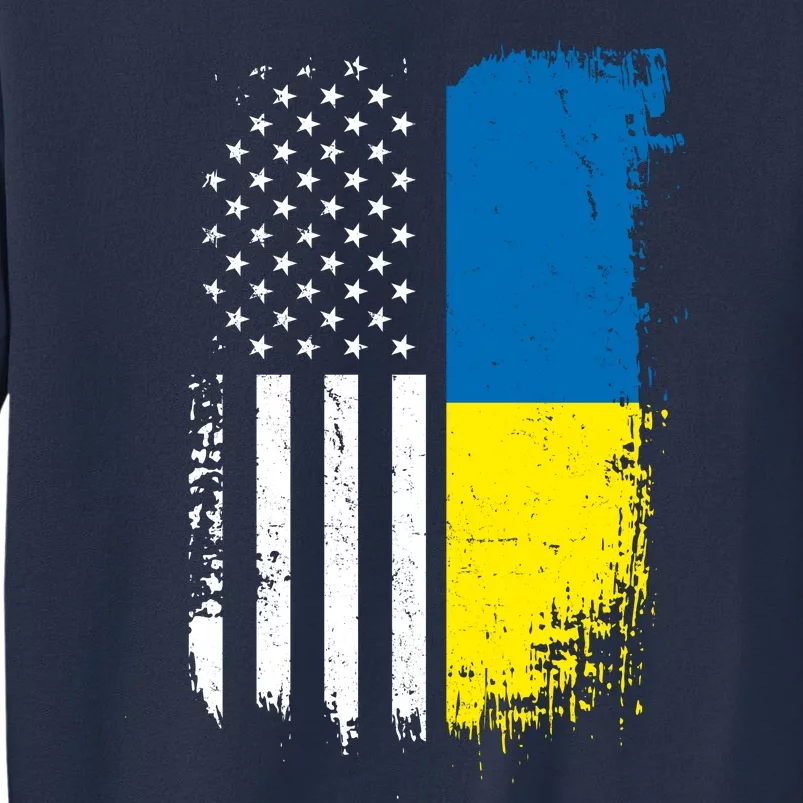 Distressed USA Ukraine Flag Stand With Ukraine Sweatshirt