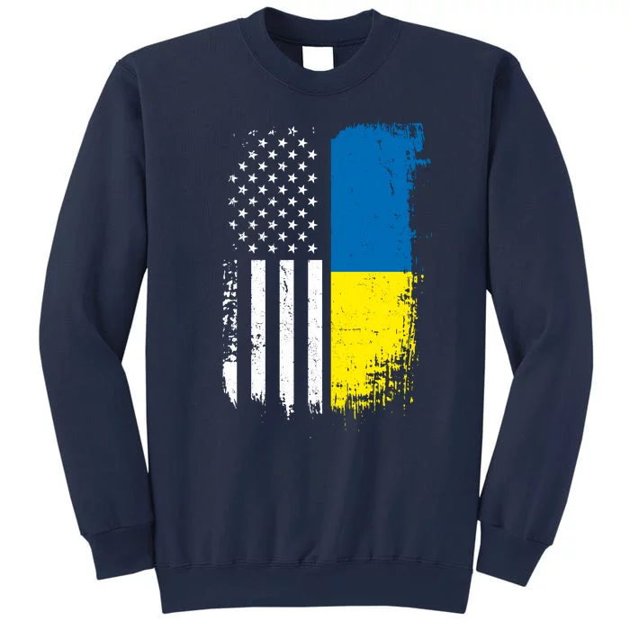 Distressed USA Ukraine Flag Stand With Ukraine Sweatshirt