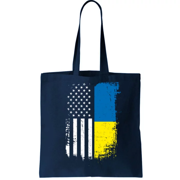 Distressed USA Ukraine Flag Stand With Ukraine Tote Bag