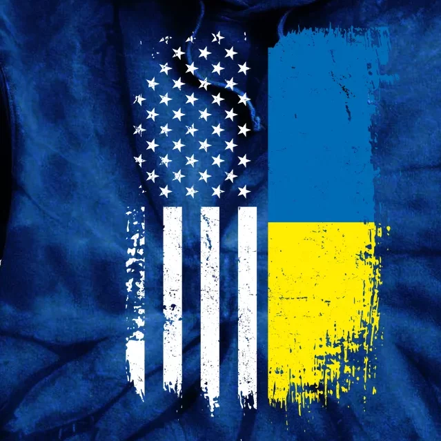 Distressed USA Ukraine Flag Stand With Ukraine Tie Dye Hoodie