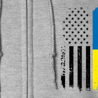 Distressed USA Ukraine Flag Stand With Ukraine Full Zip Hoodie