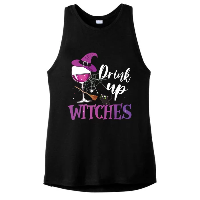 Drink Up Witches Wine Lover Drinking Halloween Costume Ladies Tri-Blend Wicking Tank