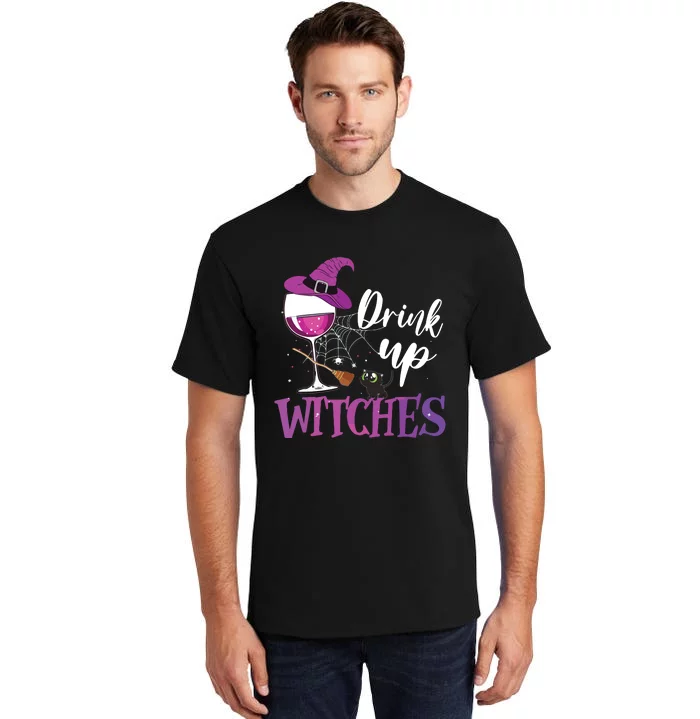 Drink Up Witches Wine Lover Drinking Halloween Costume Tall T-Shirt