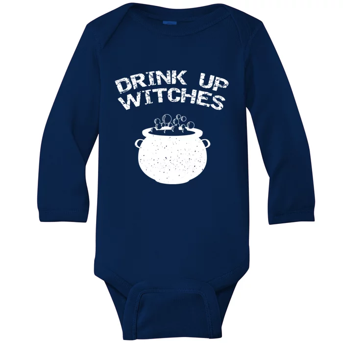 Distressed Up Witches Gift Baby Long Sleeve Bodysuit