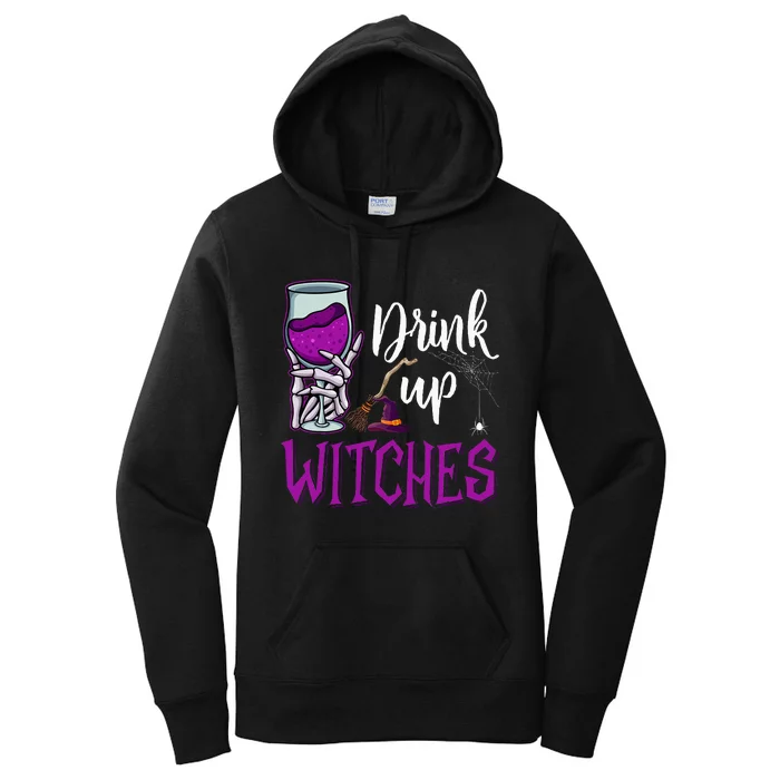 Drink Up Witches Wine Lover Drinking Halloween Women's Pullover Hoodie