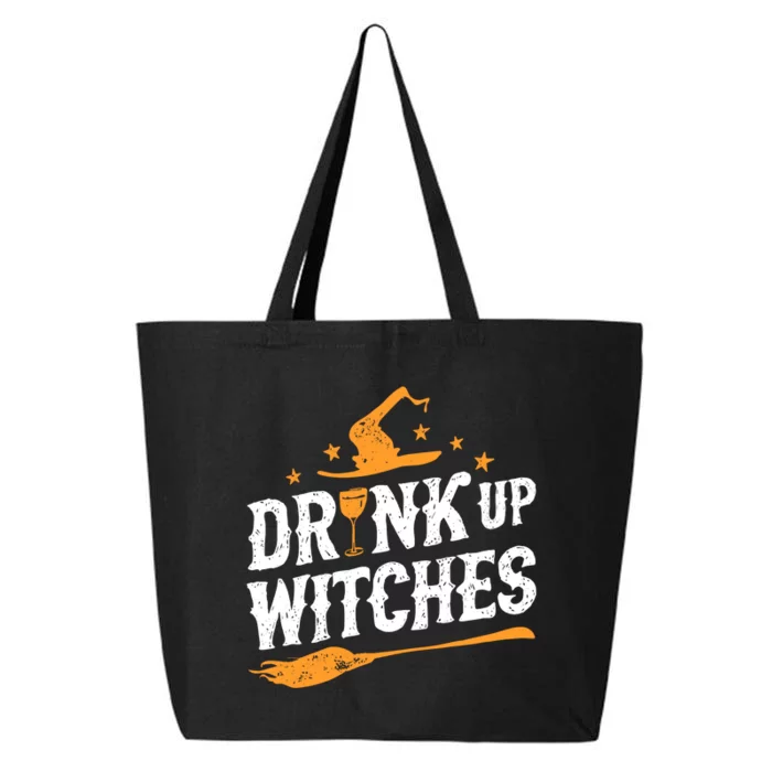 Drink Up Witches Funny Halloween Witch Drinking Wine 25L Jumbo Tote