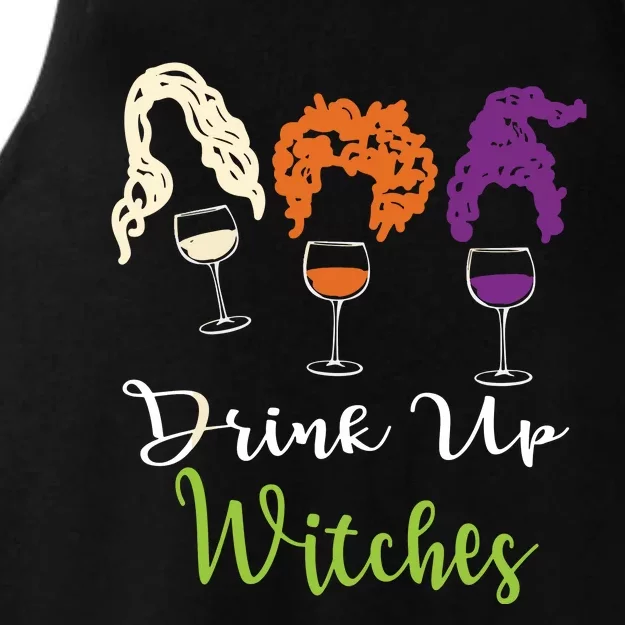 Drink Up Witches Halloween Women Hallowine Wine Lover Ladies Tri-Blend Wicking Tank