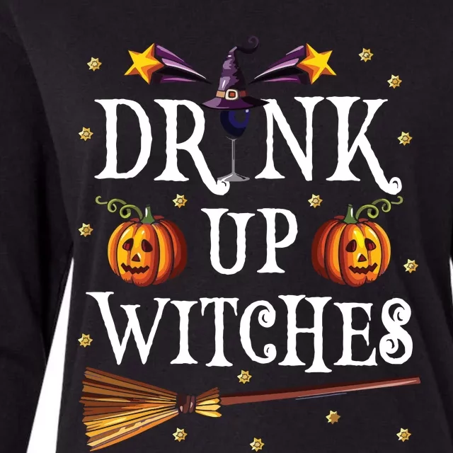 Drink Up Witches Wine Party Halloween Drinking Womens Cotton Relaxed Long Sleeve T-Shirt