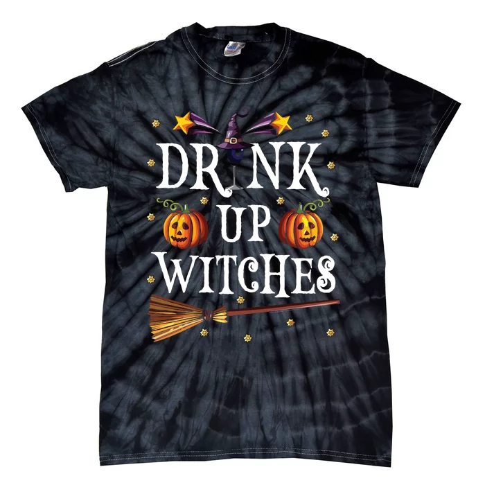 Drink Up Witches Wine Party Halloween Drinking Tie-Dye T-Shirt